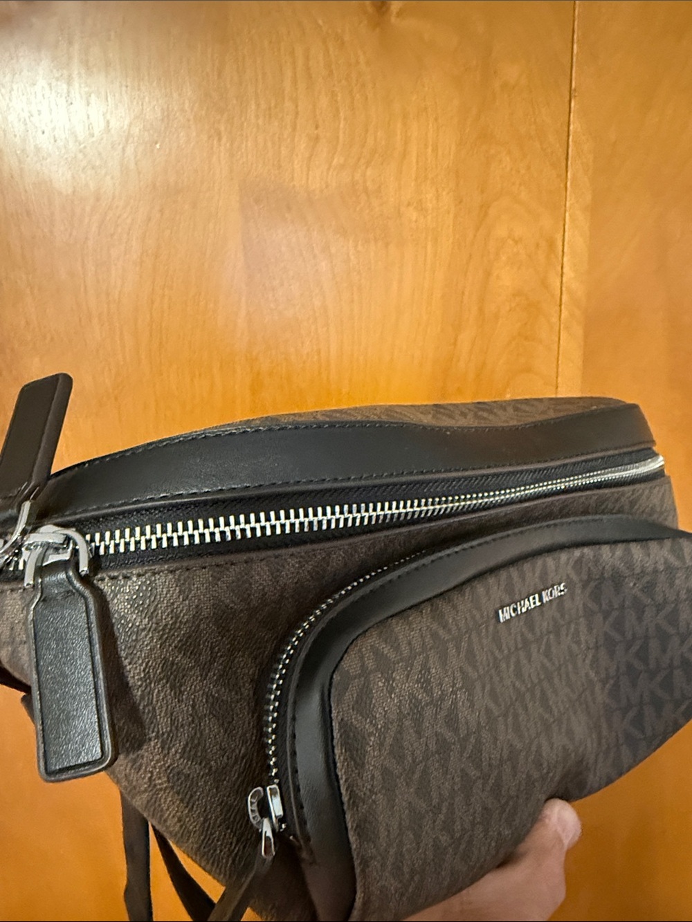 Michael Kors Brown & Black Logo Belt Bag